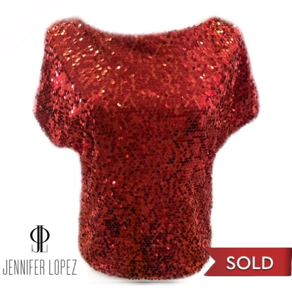 Jennifer Lopez Tops - Jennifer Lopez Sequin Shirt-Like NEW